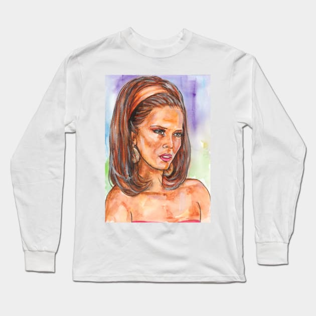 Eva Longoria Long Sleeve T-Shirt by Svetlana Pelin